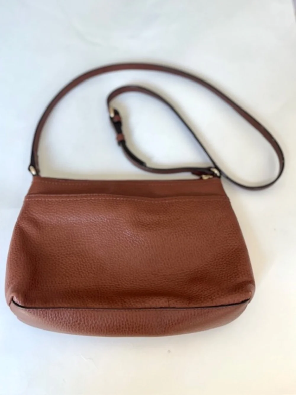 Nordstrom Chocolate Brown Pebbled Leather Crossbody Bag